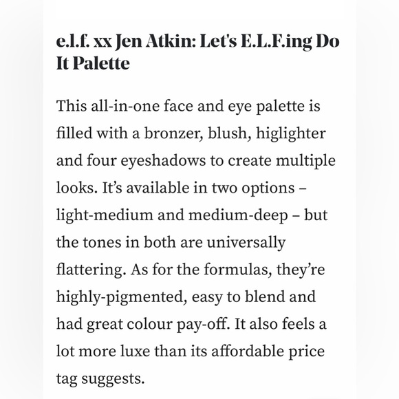 Limited Edition elf xx JEN ATKIN Palette - no longer sold - Picture 4 of 7